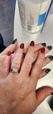 Great job on our Christmas nails.