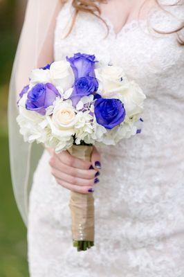 The colors she picked matched my flowers perfectly and we did an amazing twist on a French manicure using glitter.