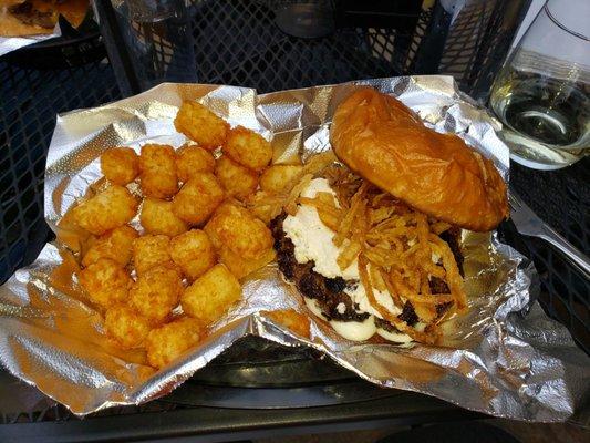 Chapter Burger with Tater Tots