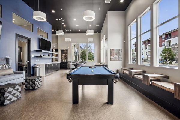 Game room with billiards