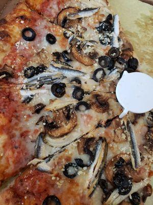 Mushrooms, olives and anchovies?