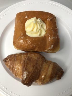 Square donut and croissant donut