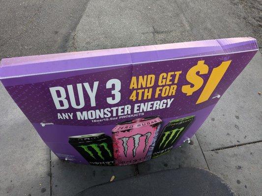 Buy 3 Monster Energy products and get the 4th for $1