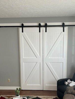 Sliding barn style door build and installation