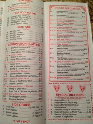 Regular Menu, part 2