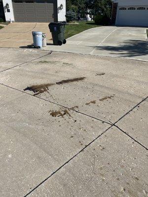 Gunk left on street during yard waste pickup. Wheatmill Ct in St Charles