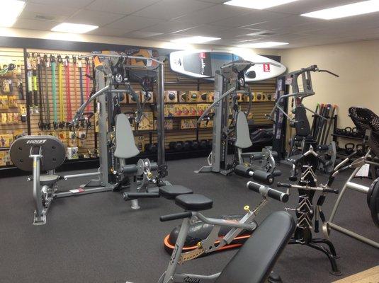 Full selection of Home Gyms, free weights, benches, and more.