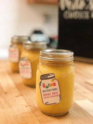 Rona Jars are filled with ginger, lemon, orange, cayenne, and honey. This 16oz jar is equivalent to a daily serving of 2oz immunity shots