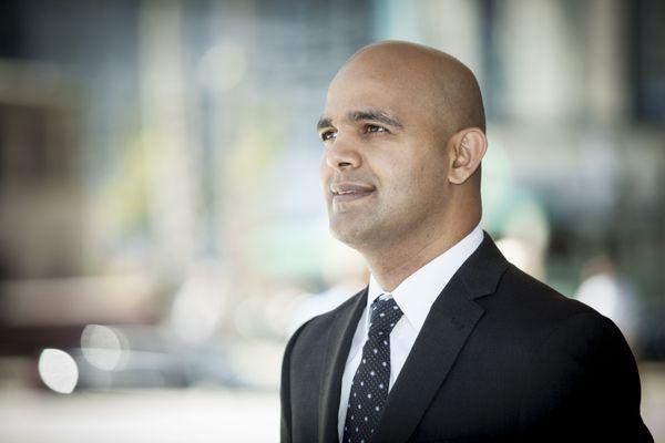 Outdoor headshot of man