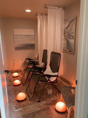 Halotherapy Room with Premium Salt Domes , heighten the relaxing, life-giving experience.