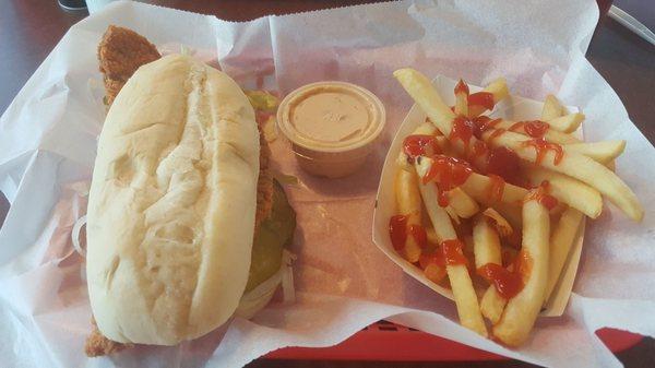 Pork tenderloin and fries