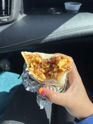 Bacon breakfast burrito