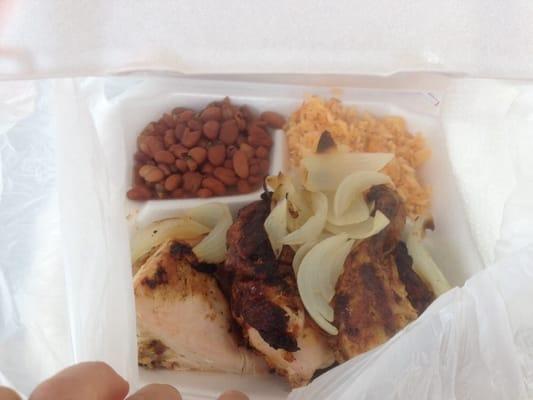 Hidden treasure - platillo de pollo asada (grilled chicken plate) $6.00.