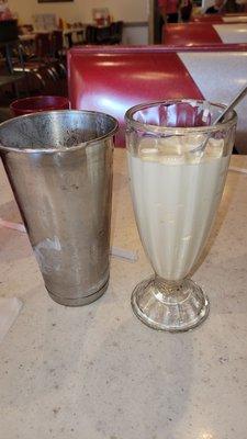 Yummy vanilla malt shake