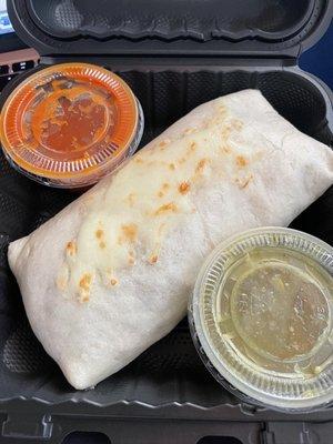 Pollo Burrito delivery - peep the melted cheese!