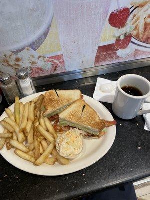 B.L.T. Sandwich French Fries Coffee