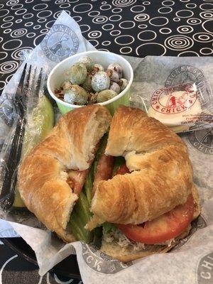 Fancy Nancy on croissant with grape salad for the side