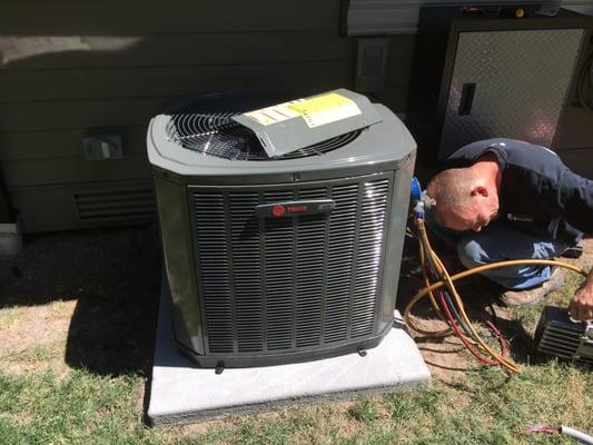 Air Conditioning Unit on Foam Faux Concrete Pad - Quiet and Quick Install