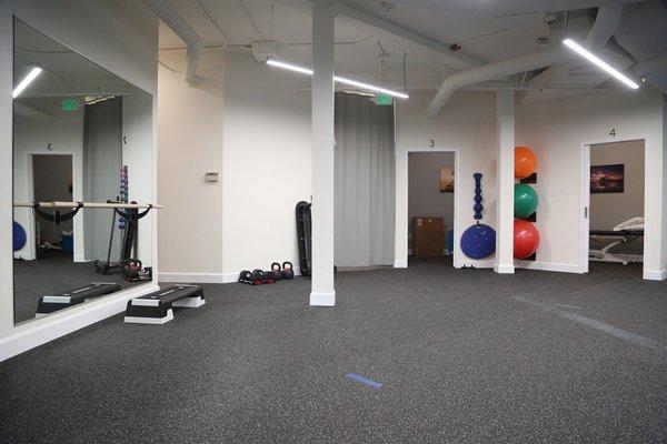 Open gym and treatment area