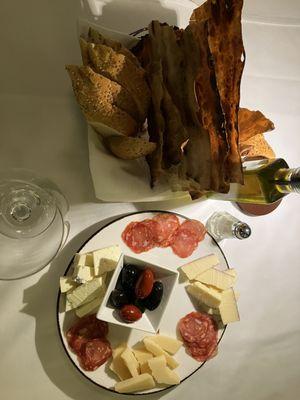 Complimentary antipasto and bread