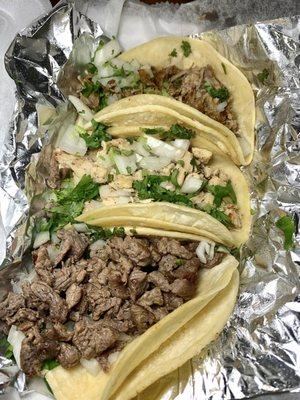 Tacos - steak, chicken, and carnitas