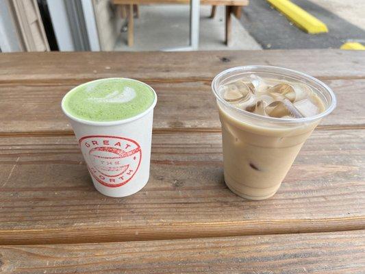 Matcha latte (8 oz) & Horchata cold brew