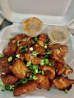 Fry pork ribs..5 piece for $7.00