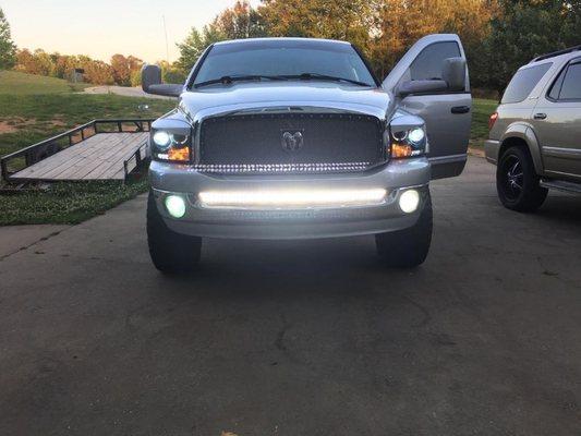 Light bar, custom installation.