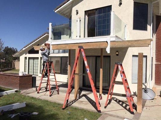 Rebuilding a patio with large beam replacement in Orange Ca.