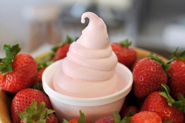 Strawberry nonfat frozen yogurt