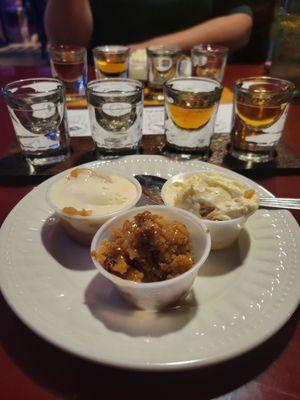 Dessert flight and Bourbon flight