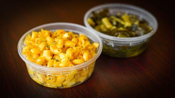 Mac and Cheese and Collard Greens