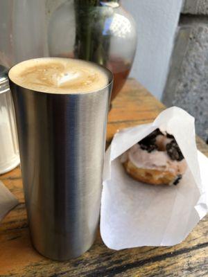 Med latte ($2.50) and Oreo donut ($3.00) - worth!