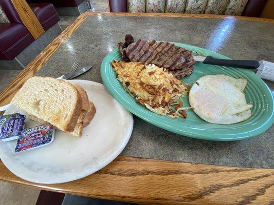 Rib-Eye Steak and Egg Plate