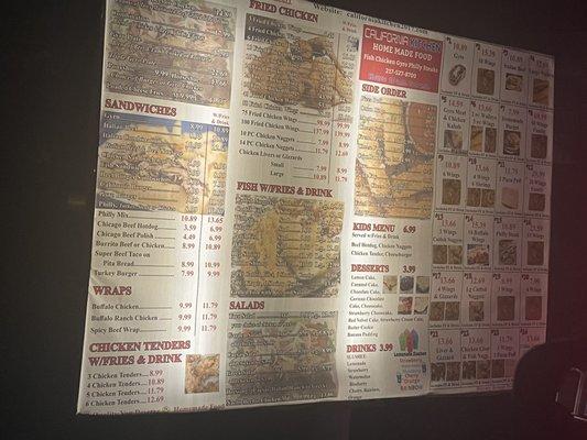 Entire Menu