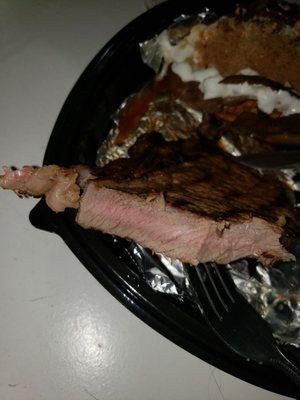 "Medium rare" steak.  heavy on the quotations