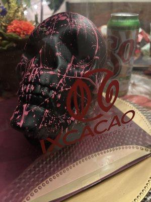 Dark Cacao Skull filled with Mexican candies