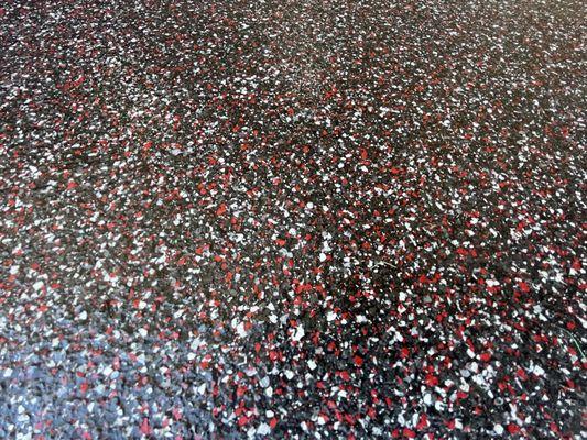 Customs garage floor coating flakes picked by me.