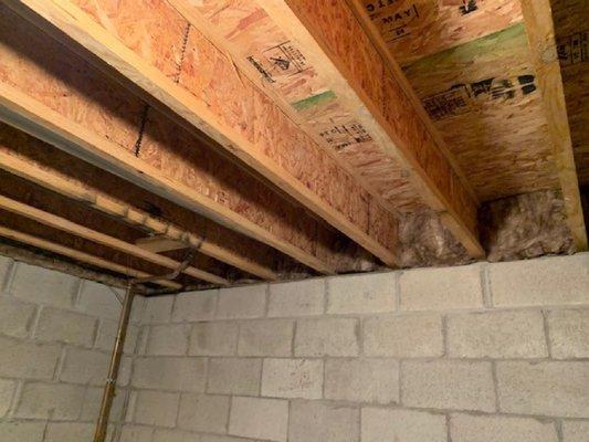 Rim Joist Insulation Project in Hartland Wisconsin