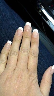 Perfect pink and white gel manicure