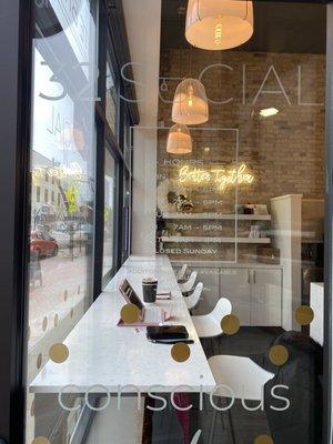 I love coffee shops & this is a cute little coffee shop I found downtown. Super chic!