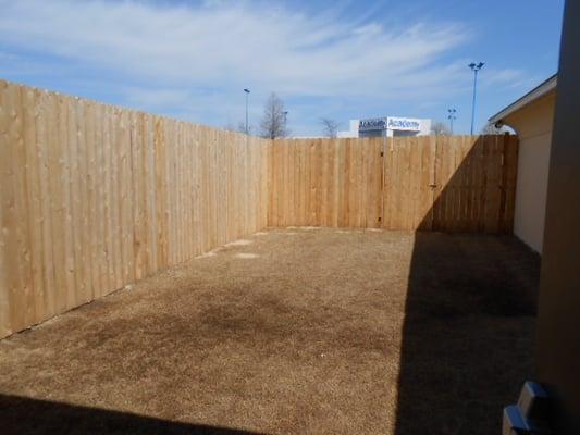 40' x 80' Grass outdoor play area.