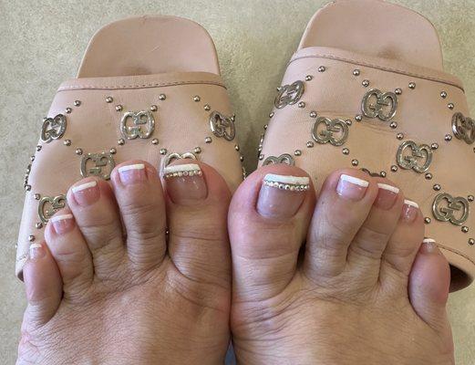 French Pedi by Phong Nguyen. Number One Nail in Quartz Hill, CA.