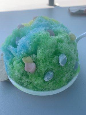 Shave ice with mochi topping