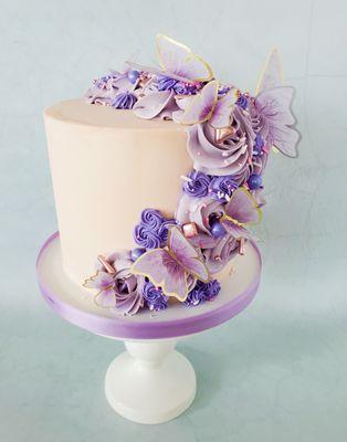 Butterfly rosette Cake