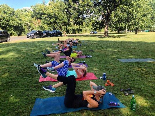 Having an awesome workout at Zilker Park!