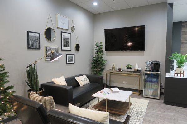 waiting area and beverage station