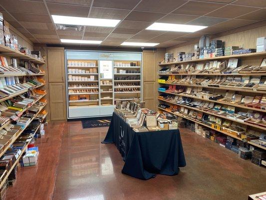 Large humidor with huge selection of cigars!