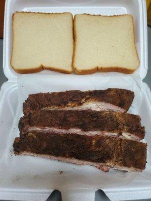 Rib sandwich with out sauce with out sauce