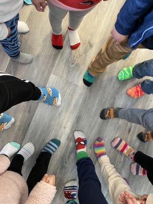 Dr Suess week Crazy sock day!